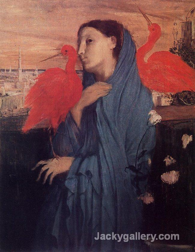 Young Woman with Ibis by Edgar Degas paintings reproduction